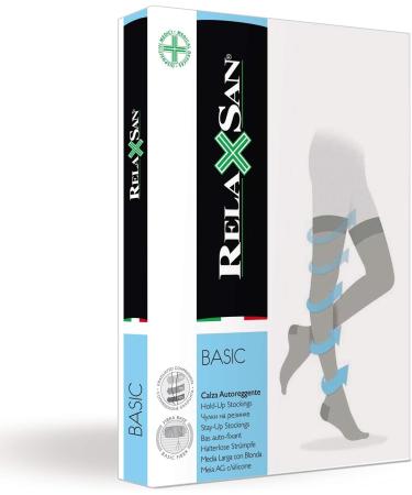 Buy Relaxsan Basic 970 Compression Stockings for Women - Skin Colour 2/M 22-27 mmHg Silicone Band 280 Den - International Shipping Available - Buy Online on SooperMarket.com