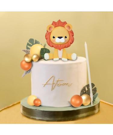 DRWATE Lion Cake Topper with Balls Cake Decorations for Wild Animals Themed Birthday Baby Shower Party Supplies (STYLE 4) - Buy Online on SooperMarket.com