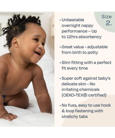 TotsBots Bamboozle Reusable Nappy - Eco-Friendly Bamboo Nappy for Babies & Toddlers | Fluffy Clouds Size 2 (9-35lbs) - Buy Online on SooperMarket.com