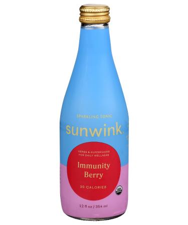 SUNWINK Organic Immunity Berry Sparkling Herbal Tonic, 12 FZ
