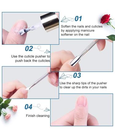 Dual Head Stainless Steel Nail Cuticle Pusher by XCOZU | Professional Nail Cleaner and Trimmer Tool for Gel Polish Removal and Nail Art - Silver - Buy Online on SooperMarket.com
