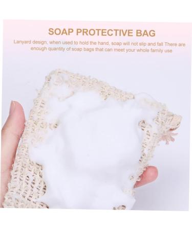 BELLIFFY 6pcs Soap Bag Bar Soap Exfoliating Soap Saver Soap Accessory Bubble Net Soap Net Cotton Linen Beige - Buy Online on SooperMarket.com