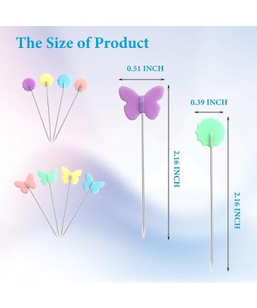 200pcs Butterfly and Flower Sewing Pins - 2.16 Straight Quilting Pins for Dressmaking and DIY Decoration - Buy Online on SooperMarket.com