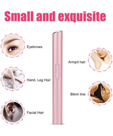 Eyebrow Trimmer for Sensitive Skin - Portable Mini Electric Facial Hair Remover | Pink Aluminum | Shop Internationally - Buy Online on SooperMarket.com