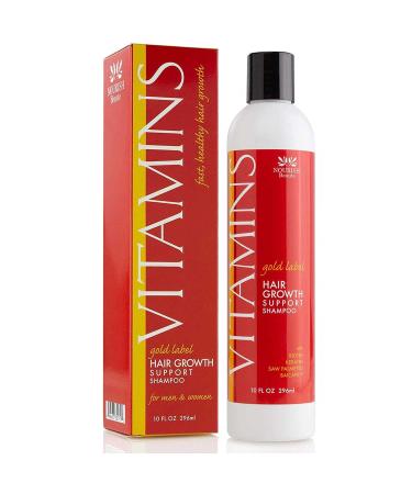 Nourish Beaute Vitamins Natural Shampoo for Hair Growth and Hair Loss for Hair Regrowth Volume and Thickening with Biotin DHT Blockers  No Sulfate  For Men and Women  Premium Gold Label  (Pack of 1) 10 Fl Oz (Pack of 1) ...