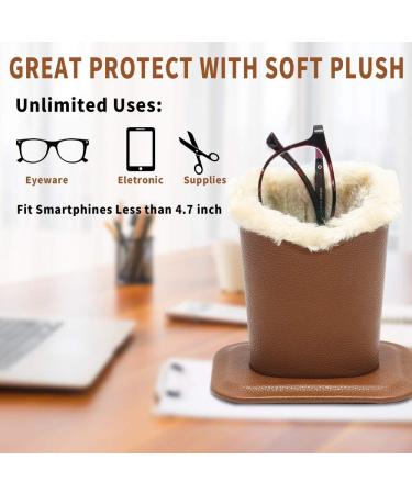 Bivisen Glasses Holder - Modern Velvet Plush Eyeglass Case in Black & Brown | Stylish PU Leather Design for Eye Care - Buy Online on SooperMarket.com
