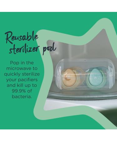 Tommee Tippee Night Time Glow in the Dark Pacifiers 18-36m - BPA-Free, Symmetrical Design, Includes Sterilizer Box - 2 Count - Buy Online on SooperMarket.com