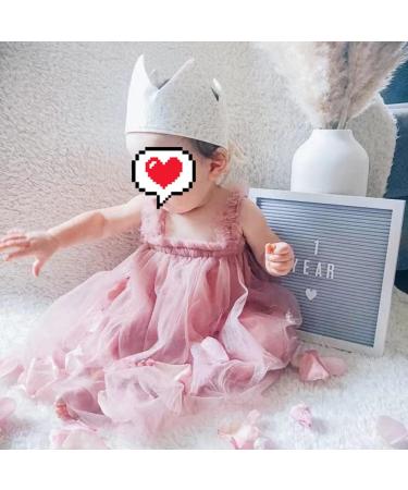 PythJooh Baby Girl Tulle Dress with Butterfly Wings Tutu | Sleeveless Princess Dress for Toddlers | Daisy Stars Sundress for 0-4 Years | 2-3 Years, Dusty Pink - Buy Online on SooperMarket.com