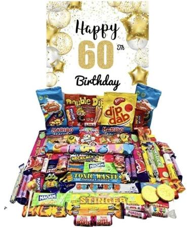 Happy 60th Birthday Sweets Pick N Mix The Ultimate Retro Sweet Selection 70s 80s Box Sweet Hamper -Present Gift For Birthday in - Buy Online on SooperMarket.com