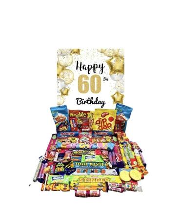 Happy 60th Birthday Sweets Pick N Mix The Ultimate Retro Sweet Selection 70s 80s Box Sweet Hamper -Present Gift For Birthday in