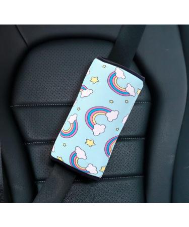 Kids Seatbelt Adjuster & Travel Pillow - Rainbow Pattern | Neck Support & Shoulder Pad for Car Seat & Pushchair - Buy Online on SooperMarket.com