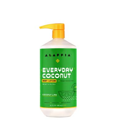Alaffia Everyday Coconut Hydrating Body Lotion, Normal to Dry Skin, Moisturizing Support for Soft & Supple Skin, Coconut Lime, 32 Fl Oz Coconut Lime 32 Fl Oz (Pack of 1)