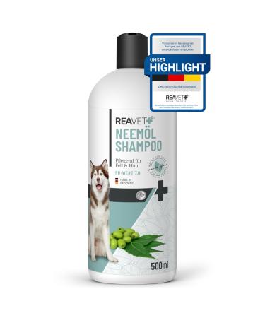 Reavet dog shampoo against itching 500ml - neem oil shampoo against mites fleas ticks ticks & parasites I for dogs all breeds pleasant fragrance & on dog skin adapted - suitable for puppies 500 ml