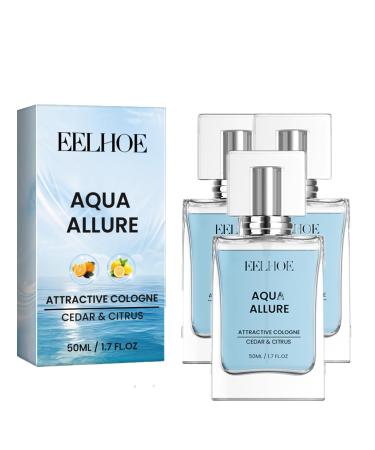 Pheromone Cologne for Men-Charm Cologne for Men - Hypnosis Cologne Fragrances for Men Cologne for Men to Attract Woman Eau de Toilette Enhanced Fragrances Perfume-50ML (AQUA ALLURE-3 Pack)