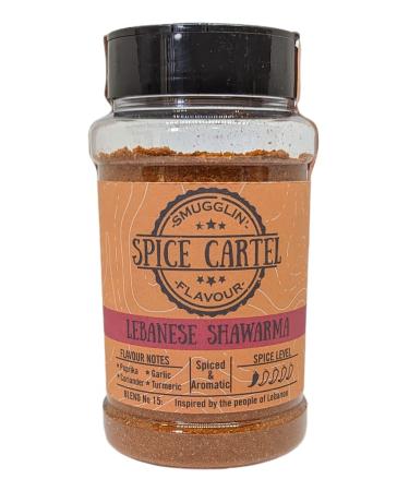 Spice Cartel's Lebanese Shawarma. Artisanal Herb & Spice Blend Inspired by Lebanon. Bring Your Chicken to Life with This Delicious Marinade. 240g Shaker. Hand Made with Love in The UK.