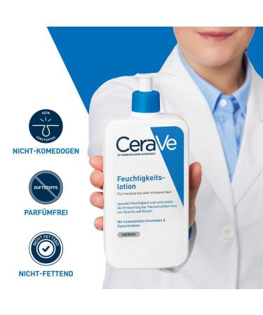 Cerave Moisture Lotion for Body & Face - Hydrating Lotion for Dry Skin with Hyaluronic Acid & Ceramides - 562 ml (1 Pack) - Buy Internationally - Buy Online on SooperMarket.com
