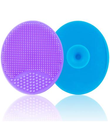 Baby Cradle Cap Brush, Silicone Baby Bath Brush, Silicone Scrubbers Exfoliator Brush | The SkinSoother Baby Essential for Dry Skin, Cradle Cap and Eczema (Large - Blue&Purple)