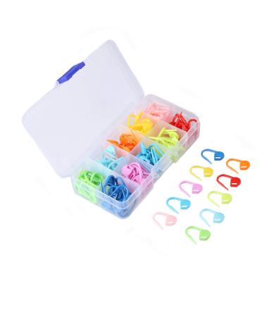 Meikeer 150 Pieces Knitting Crochet Locking Stitch Markers Stitch Needle Clip Counter 10 Colors (Color Ship Randomly)