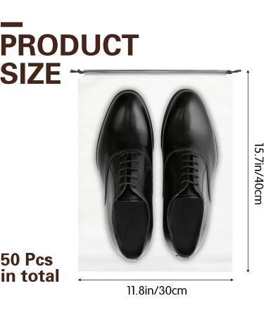 50 Pcs Translucent Travel Shoe Bags - Large Clear Shoe Storage Organizers for Men and Women - Buy Online on SooperMarket.com