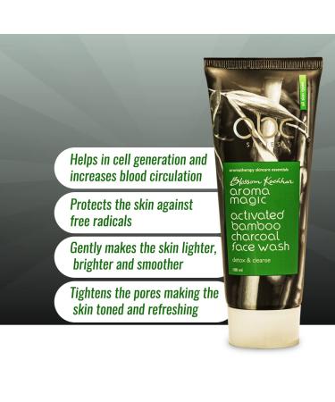 Aroma Magic Activated Charcoal Face Wash - Gently Removes Oil Tightens Pores & Exfoliates for Smooth Radiant Skin | 100ml - Buy Online on SooperMarket.com