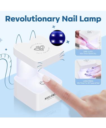 Modelones Builder Nail Gel Kit Clear Builder Gel with Mini Nail Lamp& Nail Forms Set Hard Gel Builder for Nails Extension Strengthener Base Gel in a Bottle Nail Art Manicure - Buy Online on SooperMarket.com