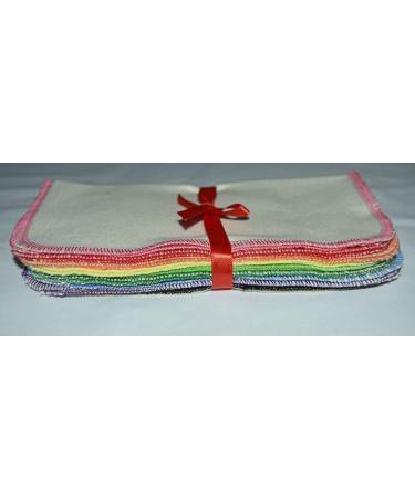 Organic Flannel Washable Baby Wipes 8x8 - Set of 10 | 1 Ply, Organic Thread, Crayon Palette - Buy Online on SooperMarket.com