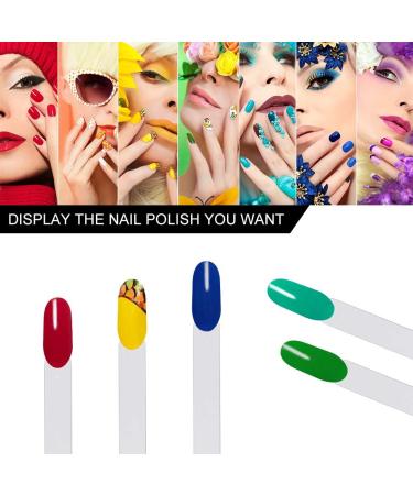 200pcs Clear Nail Swatches Sticks with Practice Finger Clipper and Nail Art Brush - Buy Online on SooperMarket.com