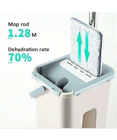 Peowuieu Floor Telescopic Handle -Cleaning Flat Mop with Microfibre Pads and Cleaning Bucket - Buy Online on SooperMarket.com