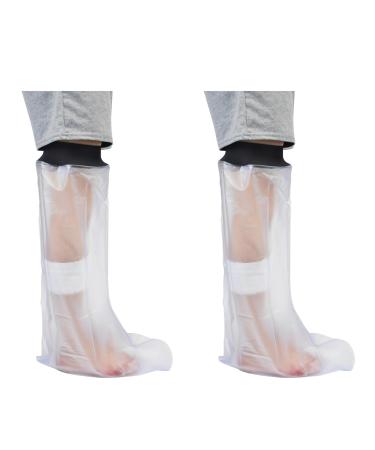 Pteanecay 2X Waterproof Cast Shower Cover Leg for Adults Foot and Lower Leg Cast Wounds Protector Showering Bath Accessories