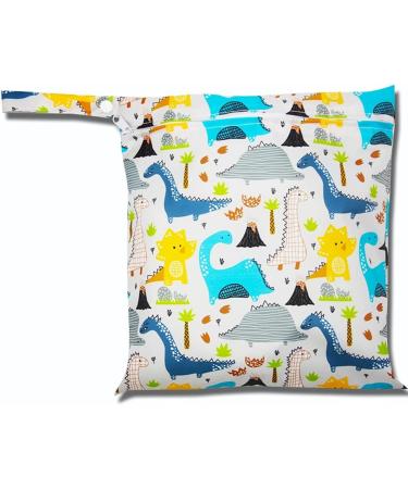 Egurs Waterproof Reusable Wetbag Diaper Bag | Little Dinosaur Design | M 30x28cm | Eco-Friendly Nappy Bag - Buy Online on SooperMarket.com