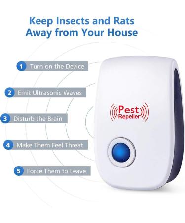 6 Pack Ultrasonic Pest Repeller - Electronic Plug-in Sonic Control for Insects, Rodents, and Bugs - Home, Office, Warehouse, Hotel - Repels Roaches, Ants, Mice, Mosquitoes, Spiders - Buy Online on SooperMarket.com