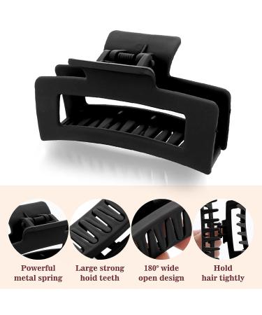 2 Pack Matte Square Claw Clips 3.5 Inch Medium Hair Clamps - Non-slip & Fashionable Hair Accessories for Women and Girls - Buy Online on SooperMarket.com