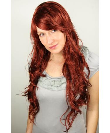 Buy Red Wavy Side Parting Wig 9331-35 | Long 70cm Wig | International Shipping Available - Buy Online on SooperMarket.com