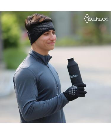TrailHeads Lightweight Running Gloves with Touchscreen Fingers - Black/Reflective (Small) - Buy Online on SooperMarket.com