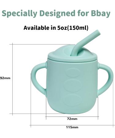 Adocham Silicone Baby Cup with Straw & Handles | BPA-Free Toddler Sippy Training Cup 5oz (Cyan) - Buy Online on SooperMarket.com