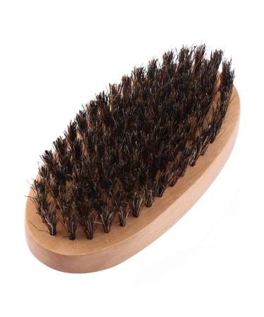 Beard Brush - Natural Faux Boar Bristle Wooden Handle Military Pocket Grooming Comb for Men - Buy Online on SooperMarket.com