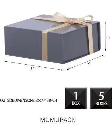 5 Packs grey Gift Box 8x7x3.3 Inches Small Gift Boxes with Lids and Magnetic Closure Collapsible Gift Boxes with Card and Ribbon for Presents Men Gift Wedding Male Birthday Graduation Merry Christmas 8x7x3.3 Inch(5 Packs) Grey - Buy Online on SooperMarket.com