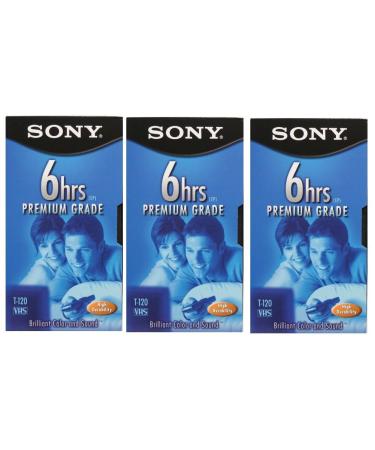 SONY 3T120VR 6hrs. EP T-120 VHS Tapes (3-Pack)