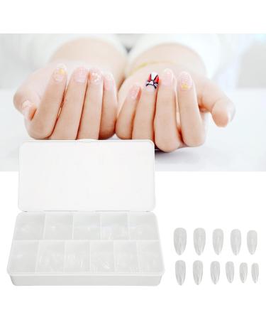 Half Frosted Fake Nail 550 False Nails Carve Free Grinding Long Fake Nails Ultra Thin Lightweight for Nail Salon (Almond) - Buy Online on SooperMarket.com