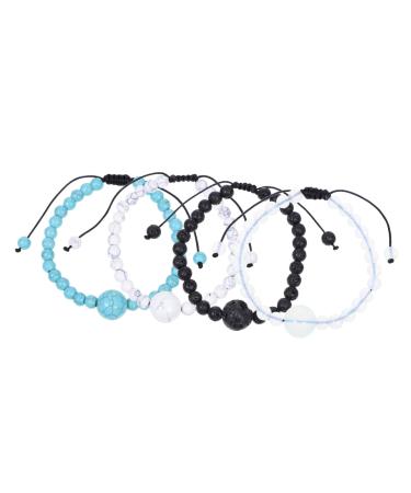 PLAFOPE 4pcs Anti Motion Sickness Bracelet Beaded Bracelet Volcanic Bead Bracelet Lava Bead Bracelet Beads Bracelet Adjustable Bracelets Handmade Bracelets Travel Supplies Bracelet Decor