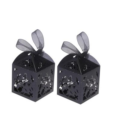 Healeved 50pcs box Candy Container Halloween Can Hollow Creative Branch Exquisite Style Black