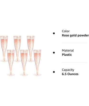 6PC MR.FOAM Disposable Rose Gold Glitter Plastic Champagne Flutes - Perfect for Parties and Special Occasions - Buy Online on SooperMarket.com