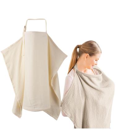 Gklwej breastfeck for on the go soft and breathable breastfeeding ceiling Musselin multi -purpose hitch -hitting hill breastfeeding cotton for mother outdoors puck cloth car seat cover Khaki Khaki breastfeck for on the go