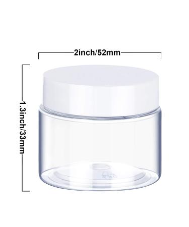 6 Pack 1 oz Clear Plastic Pot Jars with White Lids for Travel Storage - Leak Proof Cosmetic Containers for Makeup, Nails, Jewelry - White-1 oz - Buy Online on SooperMarket.com