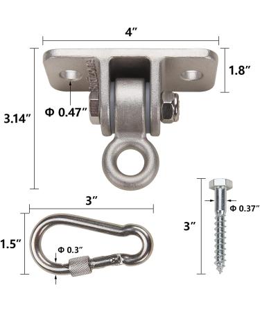304 Stainless Steel Heavy Duty Swing Hangers Set of 2 - Mounting Hardware Included - Buy Online on SooperMarket.com