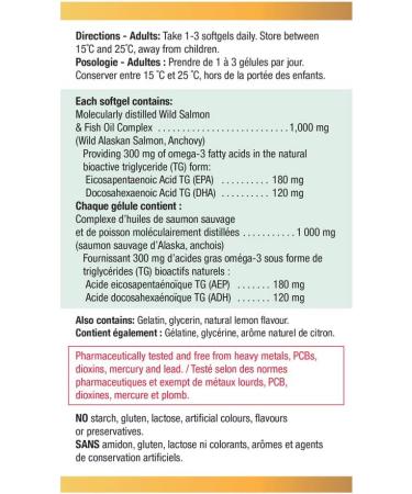 No Fishy Aftertaste Wild Salmon and Fish Oil 1 000 mg & Vitamin D 1 000IU 500 Tablets SUPPLEMENT + VITAMIN DR02223-157 - Buy Online on SooperMarket.com