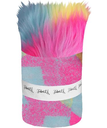 FabricLA Shaggy Faux Fur Roll - 4 X 60 Inches Trim Fur Rolls - Pastel Patch - DIY Crafts, Costume Design, Decoration - Buy Online on SooperMarket.com