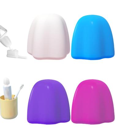 4PCS Self Closing Toothpaste Caps Food Grade Silicone Toothpaste Cap Flower-Shape No-Waste Toothpaste Squeezer Caps Portable Toothpaste Cap Dispenser - Buy Online on SooperMarket.com