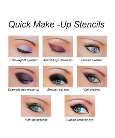 Quick Make-Up Stencils: Eyeliner, Eyebrows, and Eye Shadow Tool - Variety of Shapes - Buy Online on SooperMarket.com
