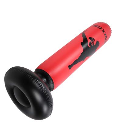 Punching Bag Black + Red Kickboxing Bag Compact Shape Fast Rebound for Taekwondo Training Fitness Stress Relief